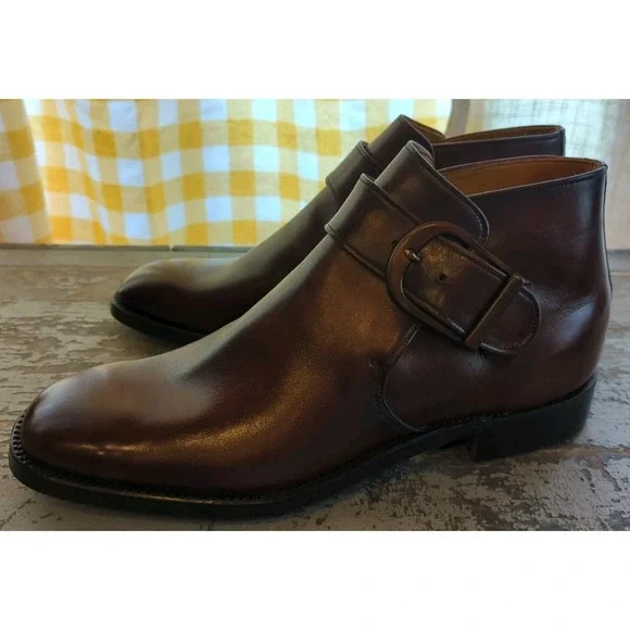 Gorgeous Men's Supple Step Wall-Streeter Handmade Brown Leather Ankle Boots 8 C
